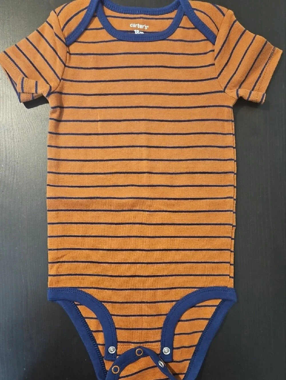 Carter's Brown, Cream, White & Blue Short-Sleeve Bodysuit Set